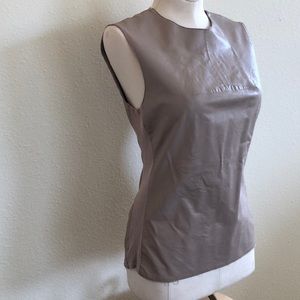 BCBG Maxazaria faux leather shell